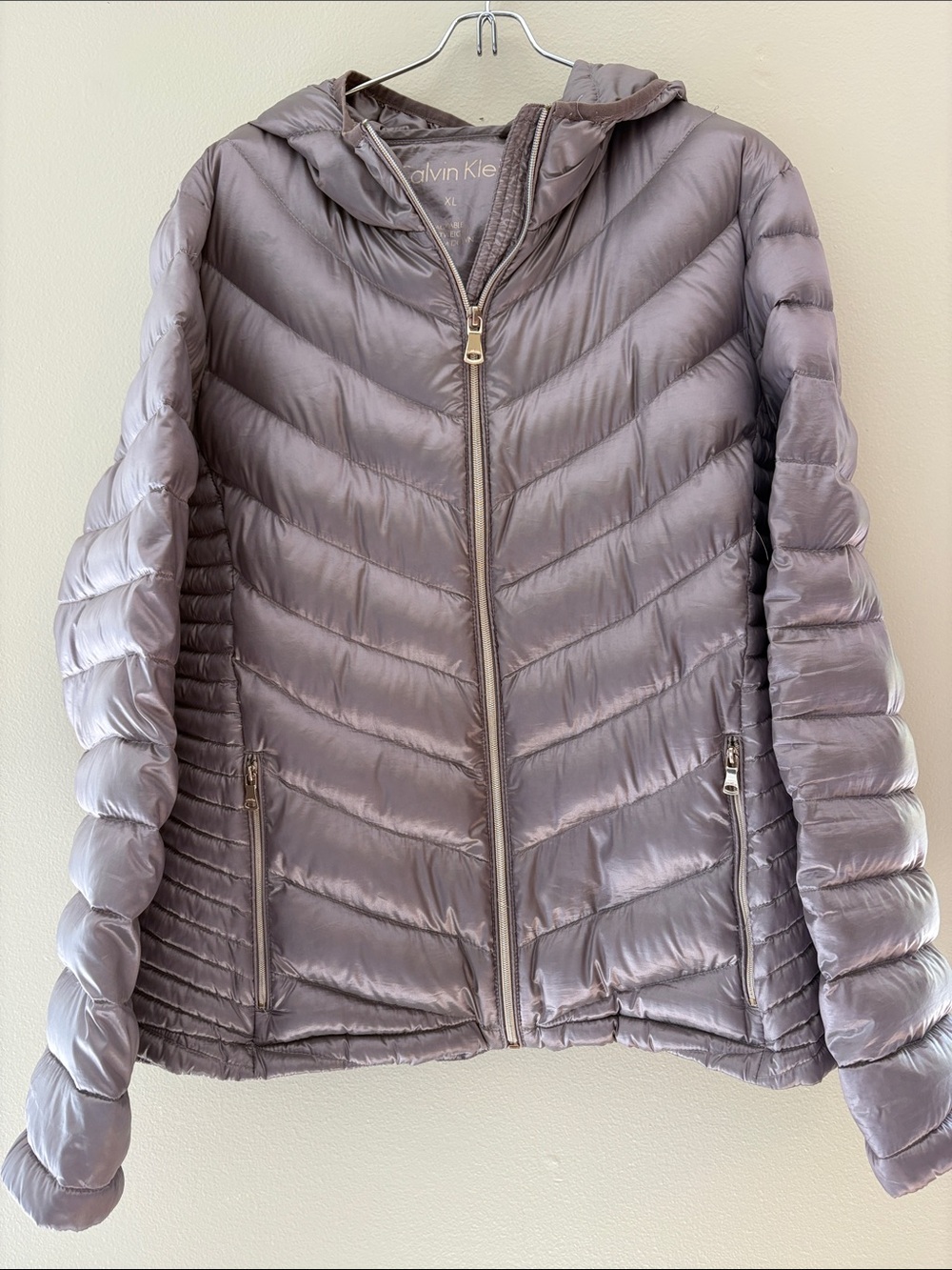 Calvin Klein Women’s XL Light Purple Packable Premium Down Puffer Jacket
